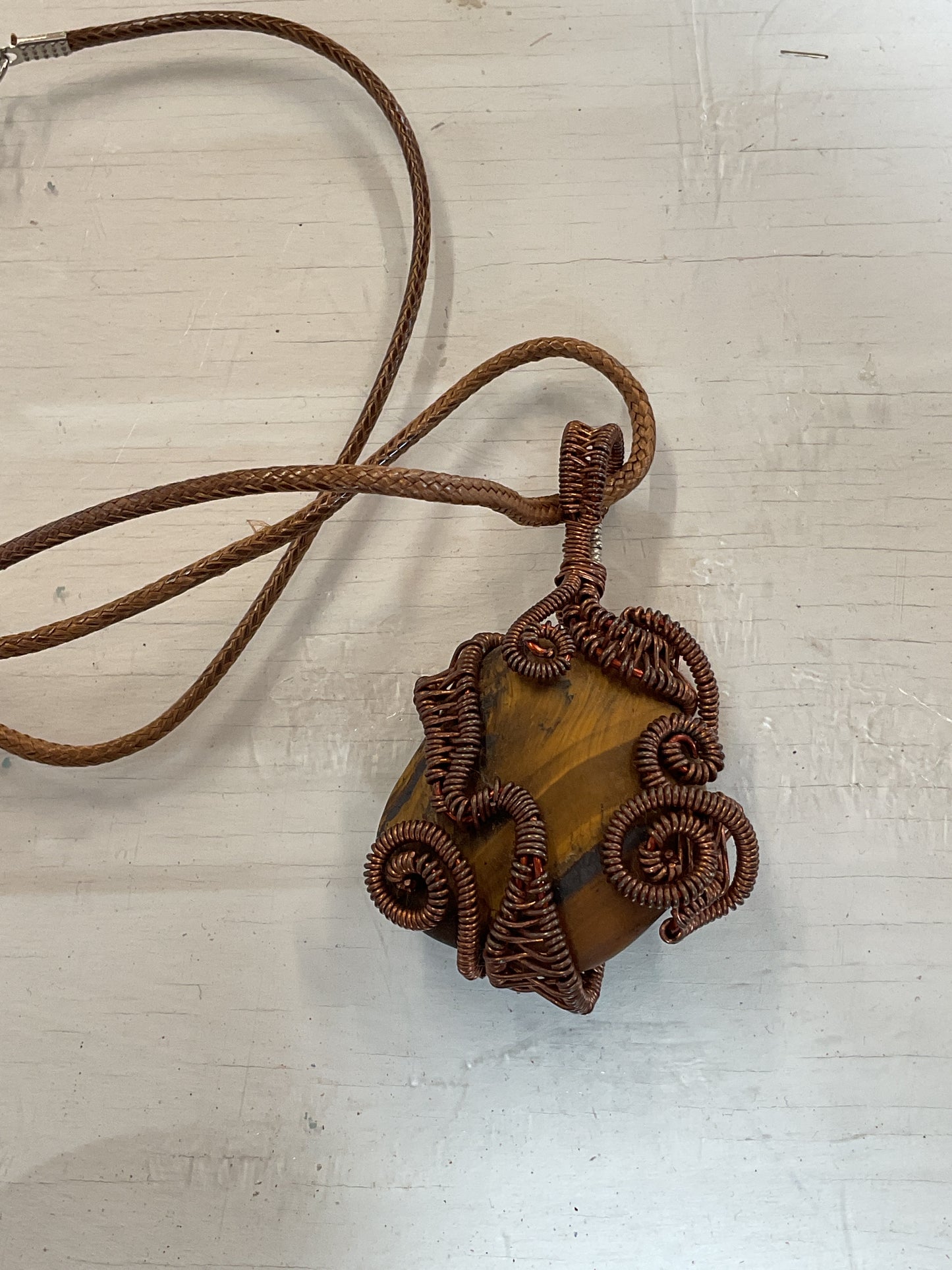 Petrified wood necklace